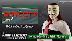 Anonymous Targets F1 in #OpQuebec