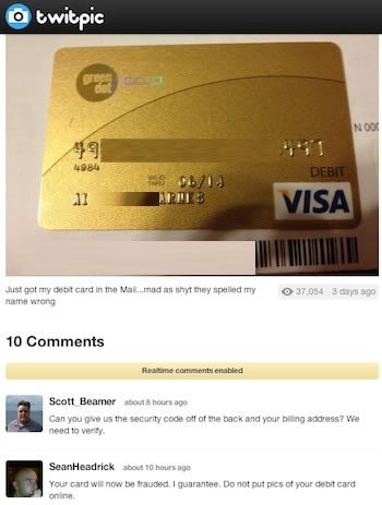 Tweeted Debit Cards