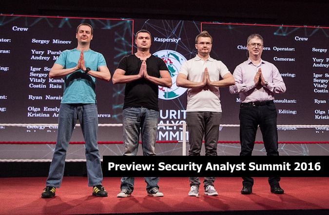 Kaspersky Security Analyst Summit 2016