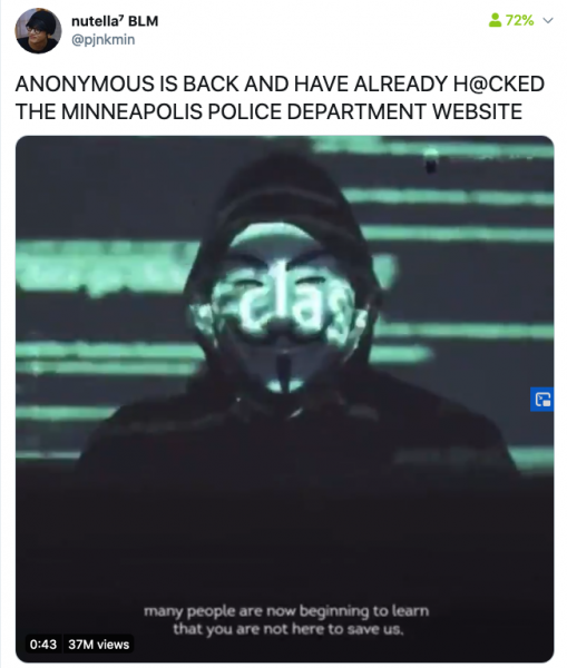 Anonymous hackers claim to have hacked Minneapolis PD website