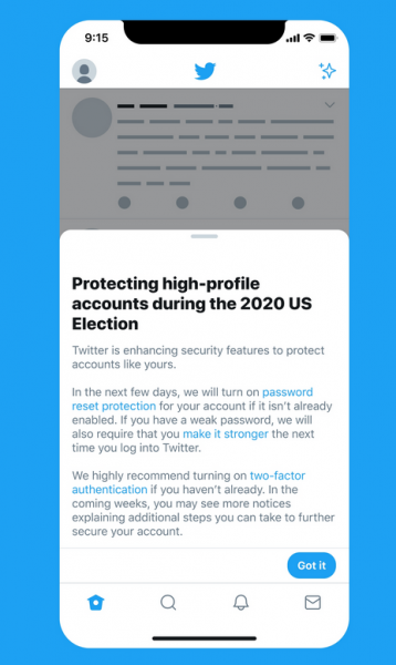 Twitter election alert