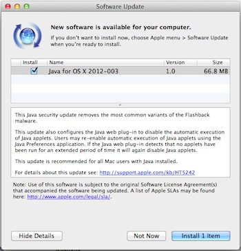 MacOS Flashback Malware Update