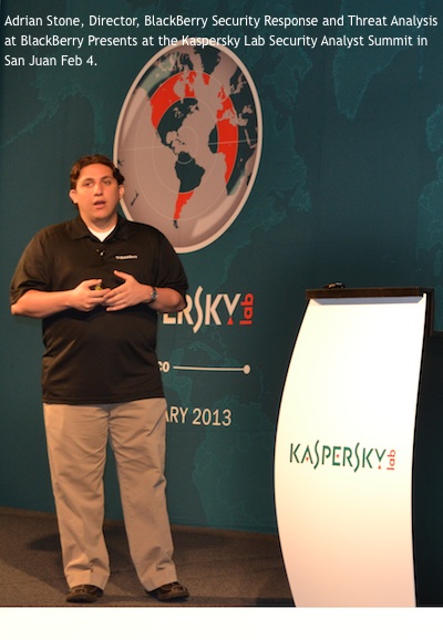 Adrian Stone Presents at the Kaspersky Lab Security Analyst Summit