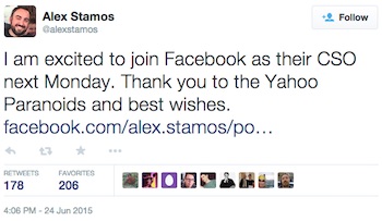 Alex Stamos Joins Facebook
