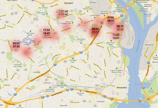 Phone Call Meta Data on Map