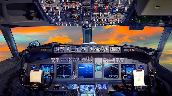 Cockpit of Airliner