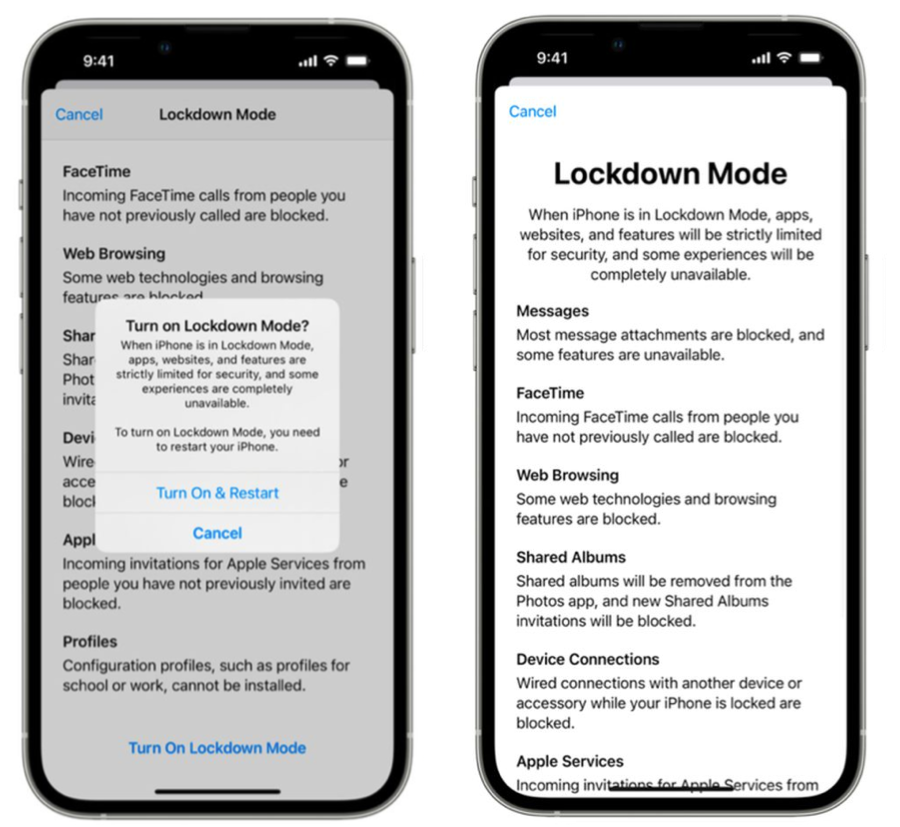 Lockdown Mode on iOS