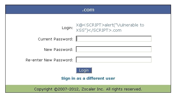 Zscaler XSS Flaw