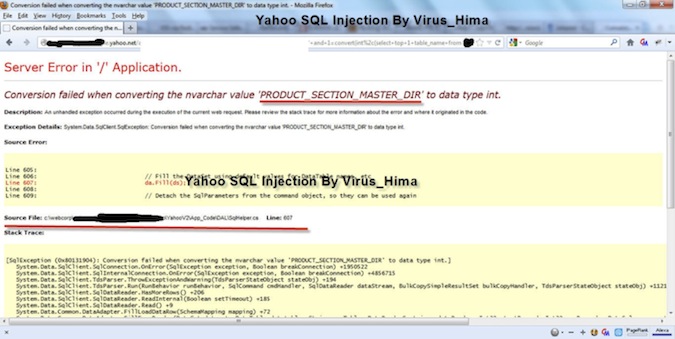 Yahoo Breach SQL Injection