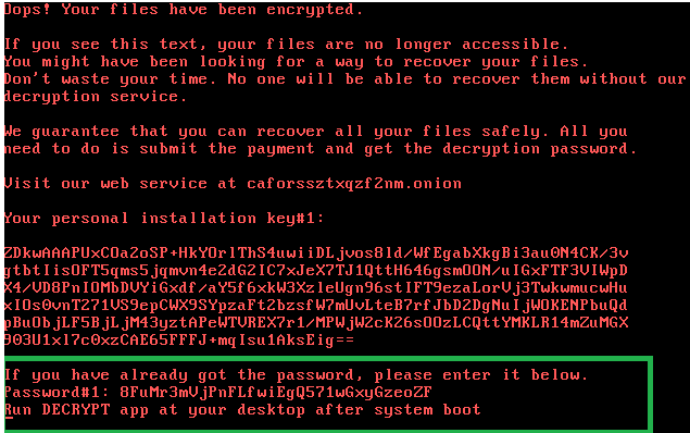 Bad Rabbit boot/ransom screen