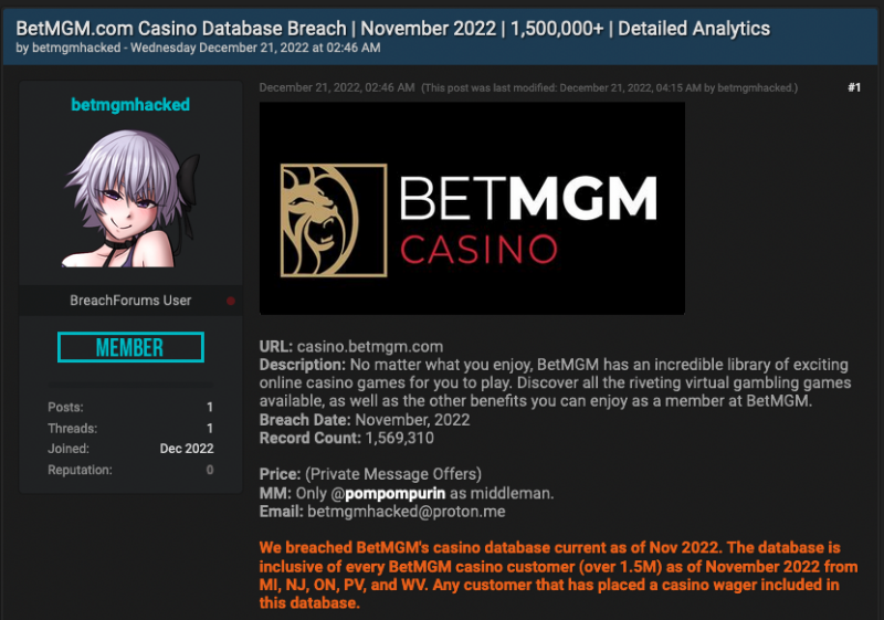 BetMGM hacked