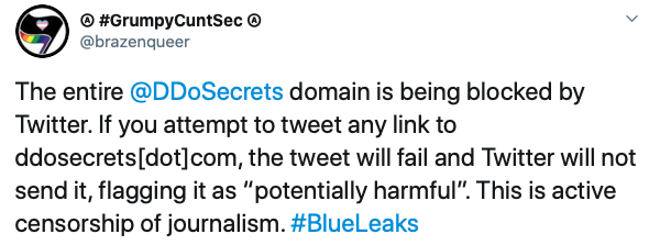 BlueLeaks tweet
