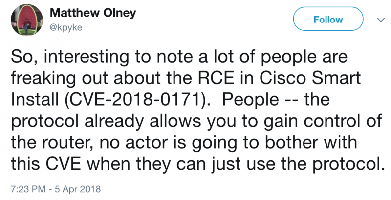 Cisco expert on CVE-2018-0171 exploitation