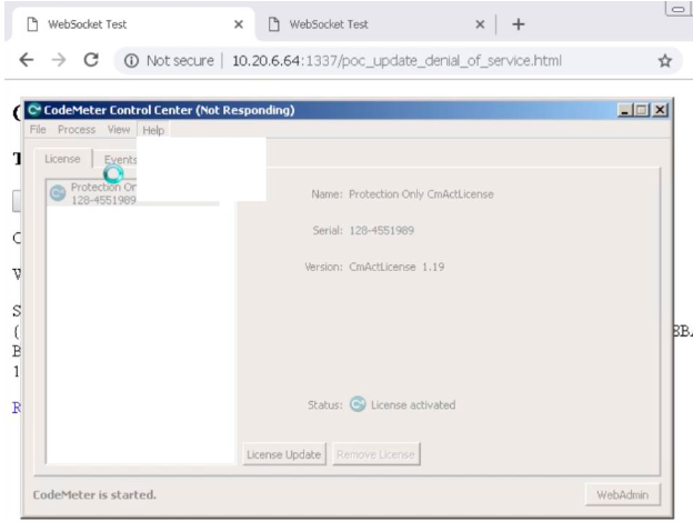 Exploiting CodeMeter vulnerability for DoS attack