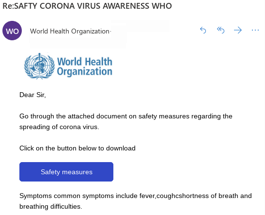Fake WHO email leverages coronavirus outbreak