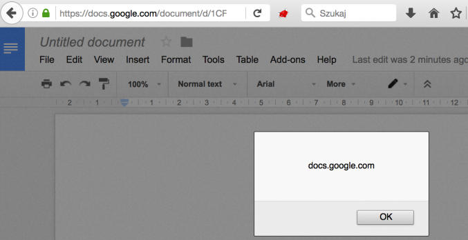 Google Docs XSS