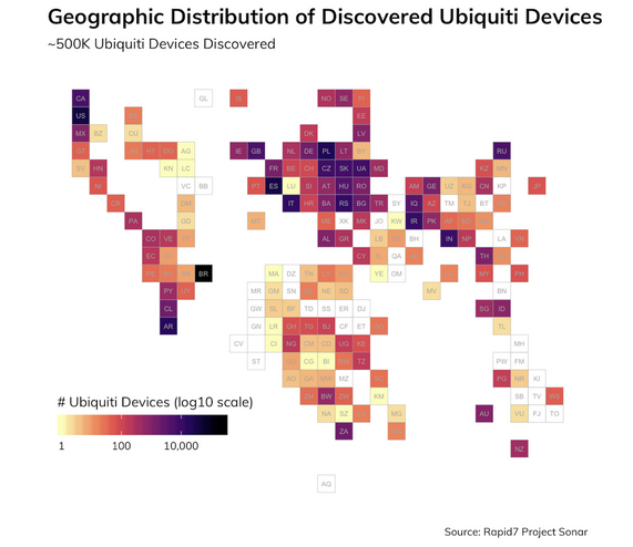 Location of exposed Ubiquity devices