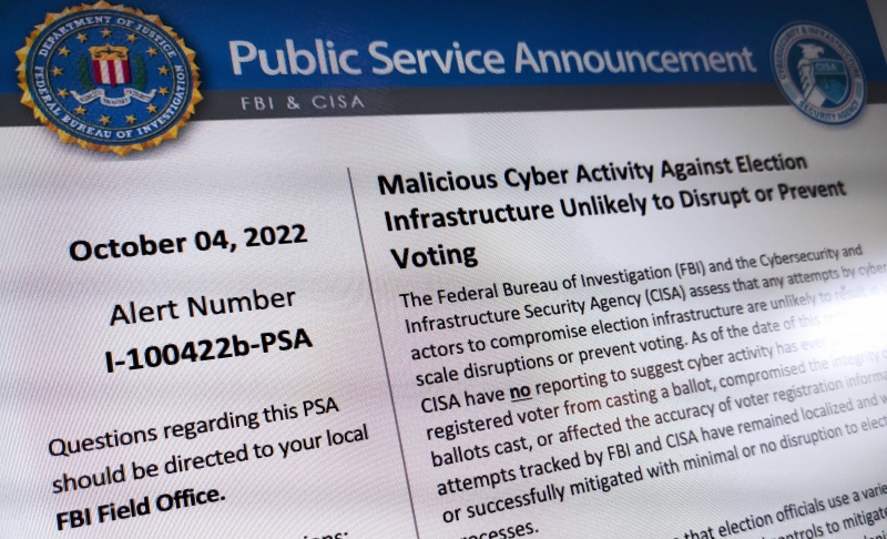 FBI warns of malicious cyber activity targeting elections