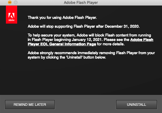 Flash content blocked