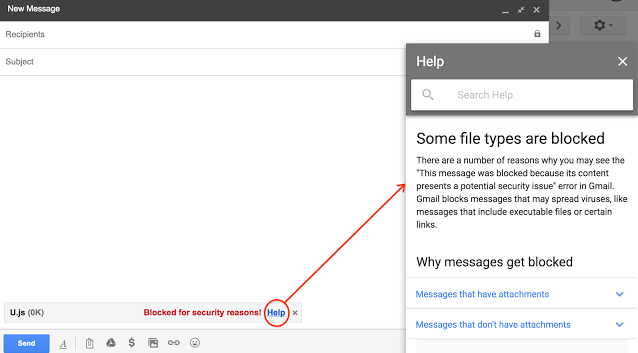 JavaScript files blocked in Gmail