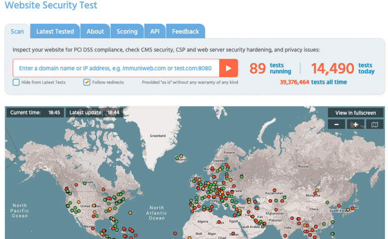 ImmuniWeb free Website Security Test tool
