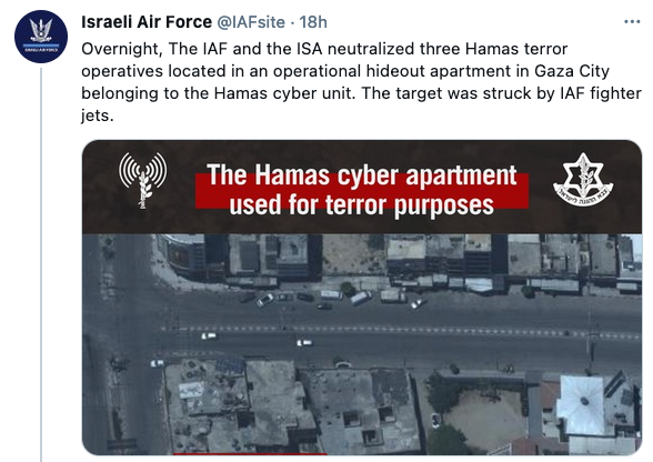 Israel bombs Hamas cyber unit