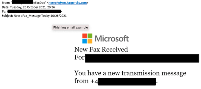 Phishing emails coming from Kaspersky address