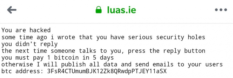 Luas website hacked