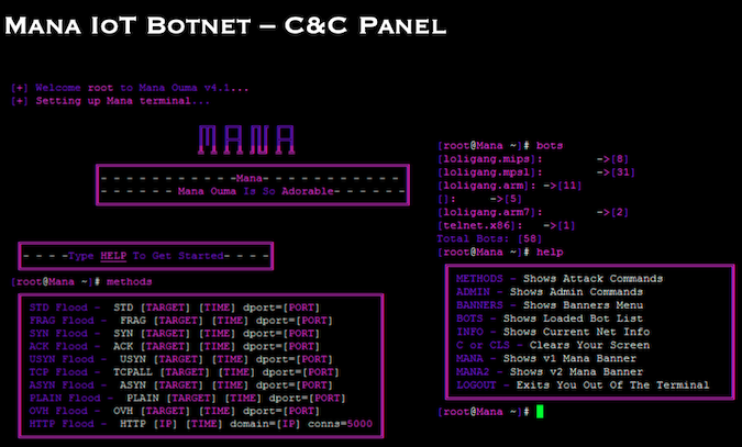IoT botnet C&C panel