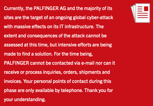 Palfinger cyberattack