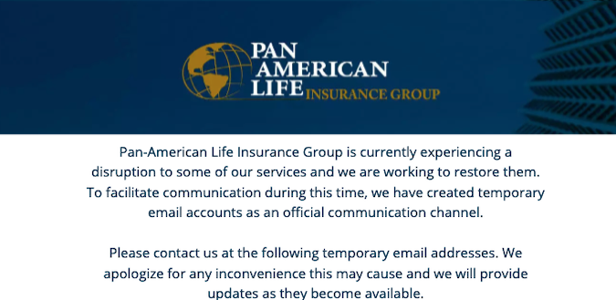 Pan-American Life Insurance Group (PALIG) targeted in cyberattack