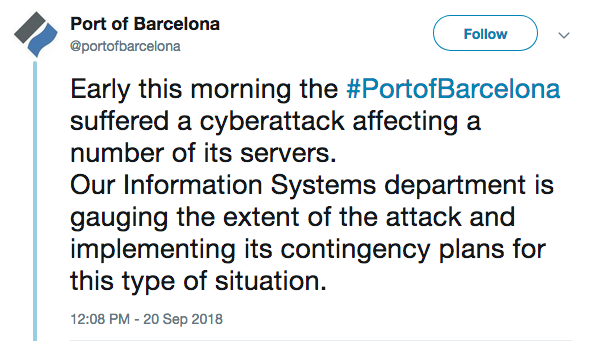 Port of Barcelona reports cyberattack