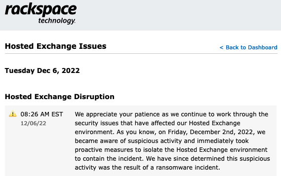 Rackspace ransomware hack