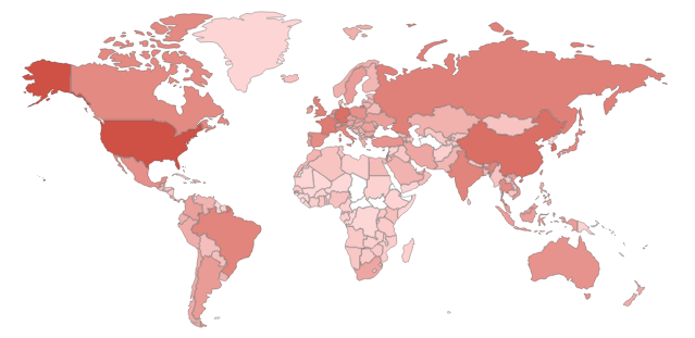 Geographical distribution of devices affected by Heartbleed