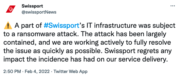 Swissport ransomware