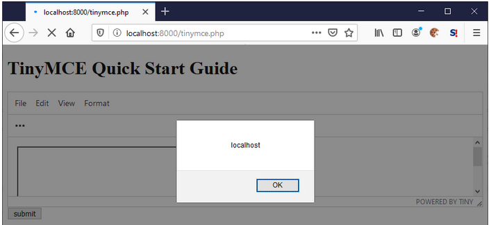 TinyMCE XSS vulnerability