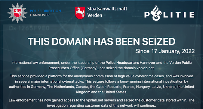 VPNLab domain seized