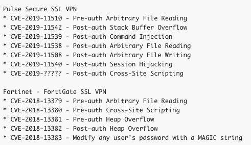 Enterprise VPN vulnerabilities