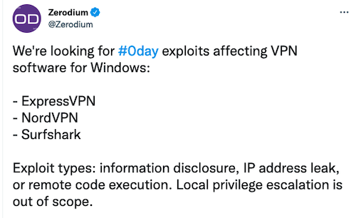Zerodium buying VPN exploits