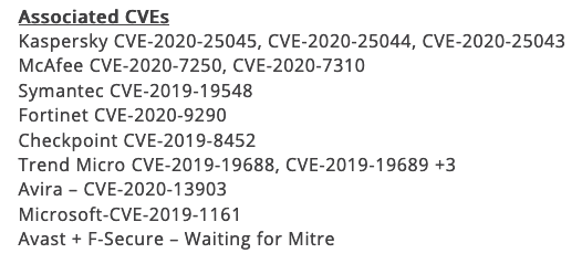 Antimalware vulnerabilities