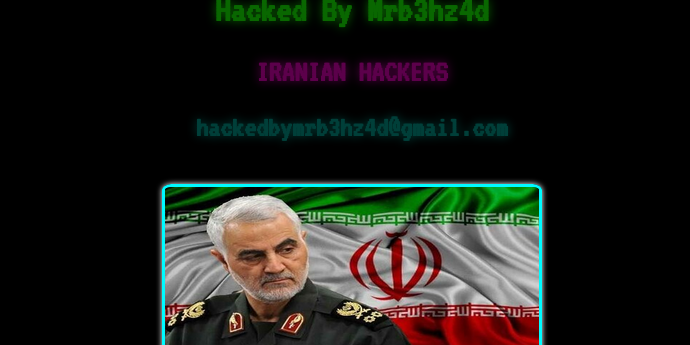 Website defaced in retaliation over killing or Iranian military commander