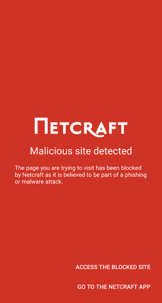 Netcraft anti-phishing app