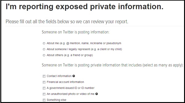 Twitter reporting tool