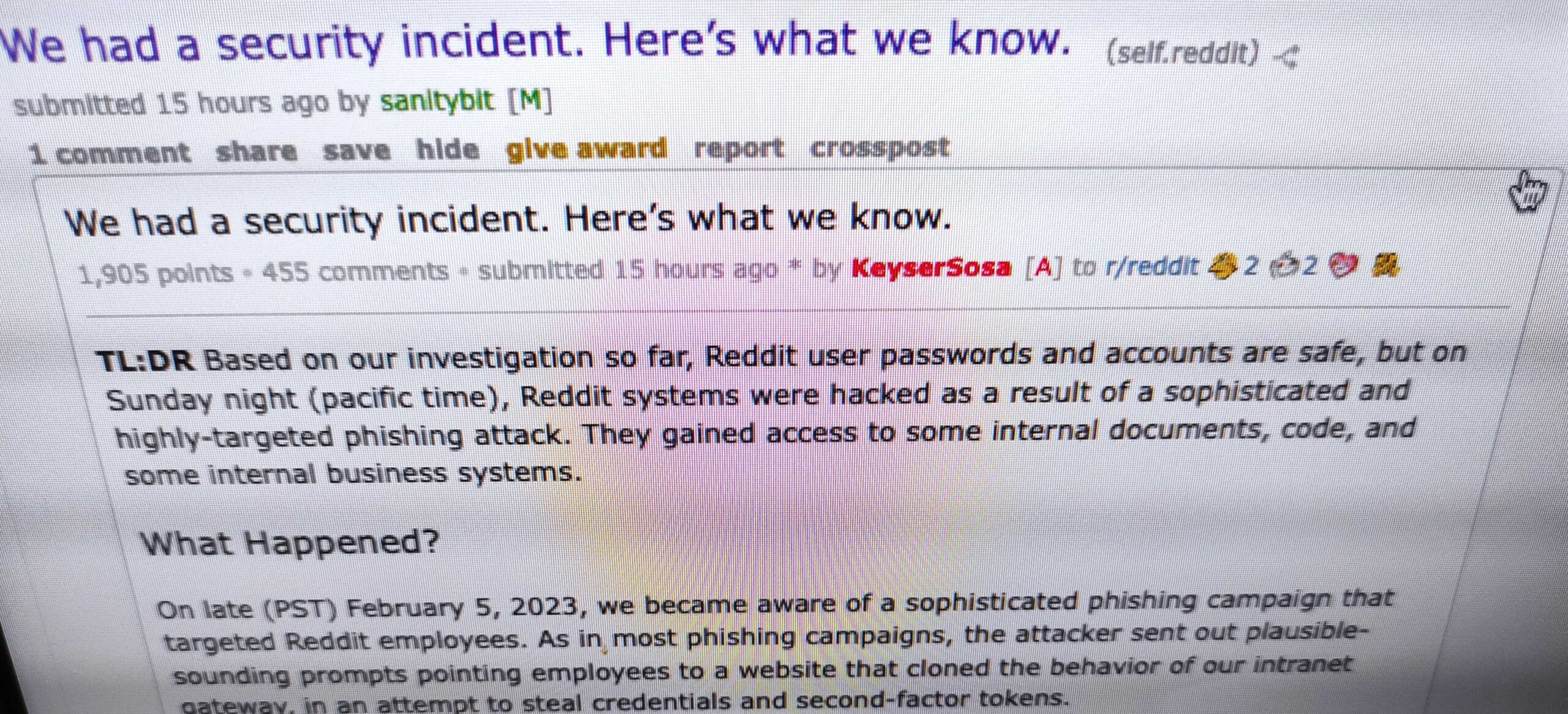 Reddit hacked