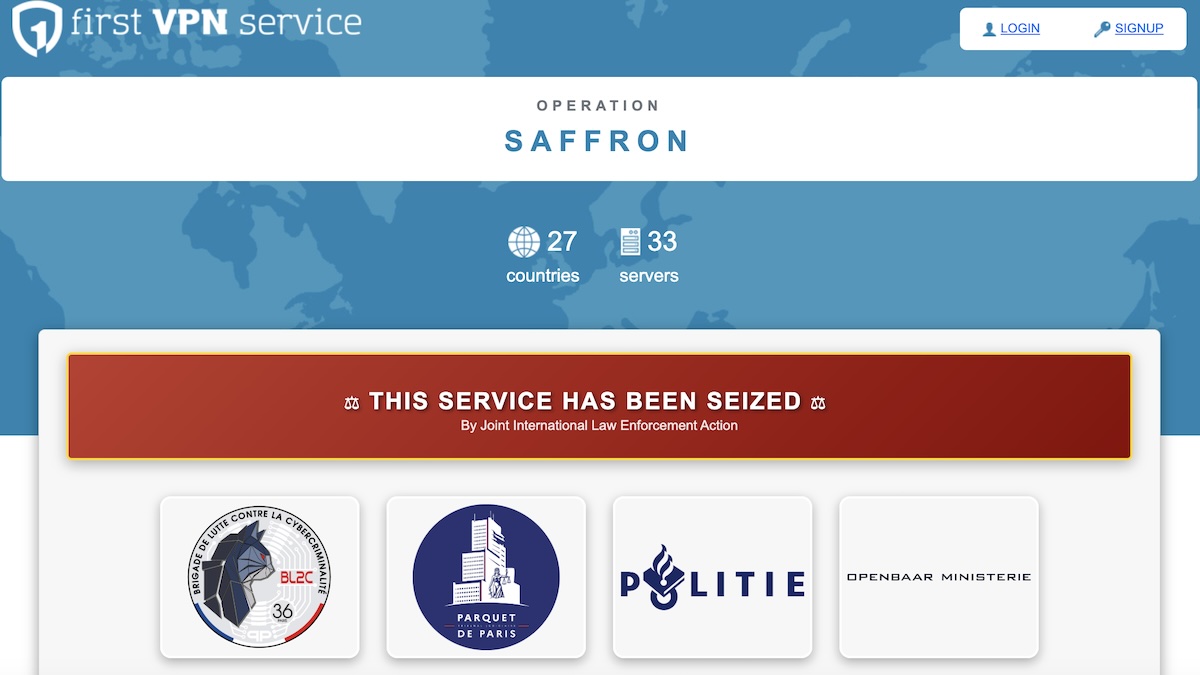 First VPN takedown