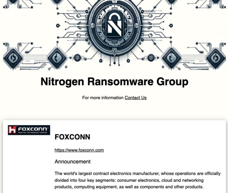 Nitrogen Ransomware Screen Foxconn Confirms North American Factories Hit by Cyberattack - SecurityWeek