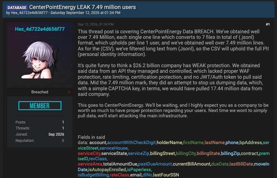 CenterPoint Energy hacked